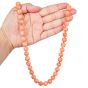Natural 11mm Coral Bead 30" Long Necklace 14K Gold Clasp