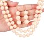 Estate Angle Hair 12mm Coral 14K Gold Necklace Earring Set