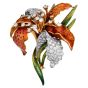 Vintage Italian Enamel  6.25cts Diamond 18K Gold Lily Brooch