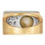 Vintage Cat's Eye Diamond 18K Gold Signet Men Ring