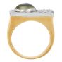 Vintage Cat's Eye Diamond 18K Gold Signet Men Ring