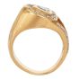 Vintage Pear Diamond Halo 14K Gold Cocktail Ring