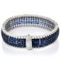 Mystery-Set Sapphire and Diamond 18k Gold Cocktail Bracelet