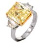 GIA Fancy Intense Yellow 6.80cts Diamond Platinum 18K Engagement Ring|Dover Jewelry|