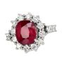 Burmese Antique Cushion Ruby 9.05 carat Diamonds 18K Gold Halo Engagement Ring|Dover Jewelry|