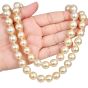 Golden Tahitian South Sea Pearl Necklace 14-12mm, 34 Inches long