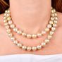 Golden Tahitian South Sea Pearl Necklace 14-12mm, 34 Inches long