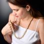 Golden Tahitian Golden South Sea Pearl Necklace 14-12mm, 34 Inches long