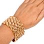 Vintage Retro 18K Yellow Gold Wide Fish Scales Link Bracelet |DoverJewelry|