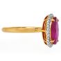  BURMA Ruby 3.65carat Diamond Halo Engagement Gold Ring