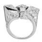 Estate Trillion-Cut  8.49 Carats Diamond Platinum Cocktail Ring