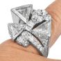 Estate Trillion-Cut  8.49 Carats Diamond Platinum Cocktail Ring