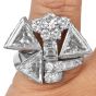 Estate Trillion-Cut  8.49 Carats Diamond Platinum Cocktail Ring