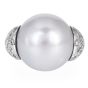 Estate Tahitian Pearl 1.25 Carat Diamond 14K Gold Statement Ring|Dover Jewelry|