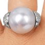 Estate Tahitian Pearl 1.25 Carat Diamond 14K Gold Statement Ring|Dover Jewelry|