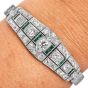 Art Deco Diamond 5.75 carats Emerald Platinum Two Line Bracelet