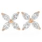 Estate 6.00 Carats Diamond 18K Yellow Gold Flower Stud Earrings|Dover Jewelry|