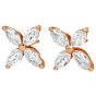 Estate 6.00 Carats Diamond 18K Yellow Gold Flower Stud Earrings|Dover Jewelry|