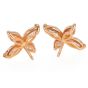 Estate 6.00 Carats Diamond 18K Yellow Gold Flower Stud Earrings|Dover Jewelry|