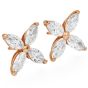 Estate 6.00 Carats Diamond 18K Yellow Gold Flower Stud Earrings|Dover Jewelry|