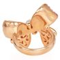 Ombre Pink Sapphire 4.75carats Diamond 18K Rose Gold Bow Cocktail Ring |Dover Jewelry|
