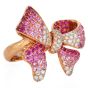 Ombre Pink Sapphire 4.75carats Diamond 18K Rose Gold Bow Cocktail Ring |Dover Jewelry|