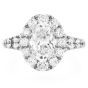 GIA Oval Cut Diamond 4.10ctw Halo Engagement Ring 
