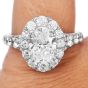 GIA Oval Cut Diamond 4.10ctw Halo Engagement Ring 