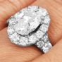 GIA Oval Cut Diamond 4.10ctw Halo Engagement Ring 