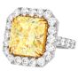 GIA 14.22 Carat Fancy Intense Yellow VVS2 Platinum Engagement Ring-Dover Jewelry