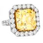 GIA 14.22 Carat Fancy Intense Yellow VVS2 Platinum Engagement Ring-Dover Jewelry