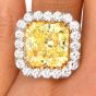 GIA 14.22 Carat Fancy Intense Yellow VVS2 Platinum Engagement Ring-Dover Jewelry