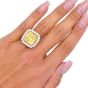 GIA 14.22 Carat Fancy Intense Yellow VVS2 Platinum Engagement Ring-Dover Jewelry