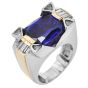 18K Two-Tone Gold Tanzanite 16.03 carats Diamond Cocktail Ring |Dover Jewelry|