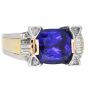 18K Two-Tone Gold Tanzanite 16.03 carats Diamond Cocktail Ring |Dover Jewelry|