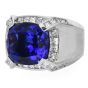 Estate Men's Tanzanite 31.00ct Diamond 18K Gold Large Cocktail Ring|Dover Jewelry|
