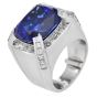 Estate Men's Tanzanite 31.00ct Diamond 18K Gold Large Cocktail Ring|Dover Jewelry|