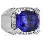 Estate Men's Tanzanite 31.00ct Diamond 18K Gold Large Cocktail Ring|Dover Jewelry|