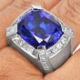 Estate Men's Tanzanite 31.00ct Diamond 18K Gold Large Cocktail Ring|Dover Jewelry|