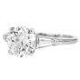Classic GIA 3.26 carats Diamond Platinum Three Stone Engagement Ring|Dover Jewelry|