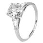 Classic GIA 3.26 carats Diamond Platinum Three Stone Engagement Ring|Dover Jewelry|
