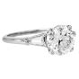 Classic GIA 3.26 carats Diamond Platinum Three Stone Engagement Ring|Dover Jewelry|