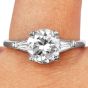 Classic GIA 3.26 carats Diamond Platinum Three Stone Engagement Ring|Dover Jewelry|