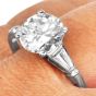 Classic GIA 3.26 carats Diamond Platinum Three Stone Engagement Ring|Dover Jewelry|