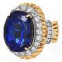 Estate Tanzanite 23.30 carats Diamond 14K Gold Grooved Cocktail Ring |Dover Jewelry |