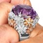 Estate Natural Pink Kunzite 41.43 carats Diamond 14K Gold Floral Cocktail Ring|Dover Jewelry|