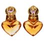 Estate Citrine Multi Gem Heart 18K Gold Statement Drop Earrings|Dover Jewelry|
