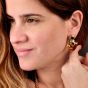 Estate Citrine Multi Gem Heart 18K Gold Statement Drop Earrings|Dover Jewelry|
