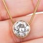 4.12 carat Natural Diamond 14K Gold Solitare Necklace