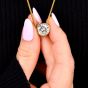 4.12 carat Natural Diamond 14K Gold Solitare Necklace
